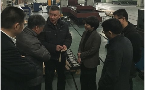 浦江縣委副書記、代縣長(zhǎng)俞佩芬一行考察杭機(jī)股份